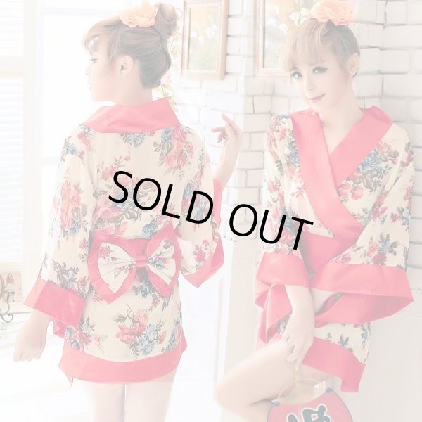 画像2: シフォンシースルー花柄着物ドレス/浴衣/コスプレ (2)