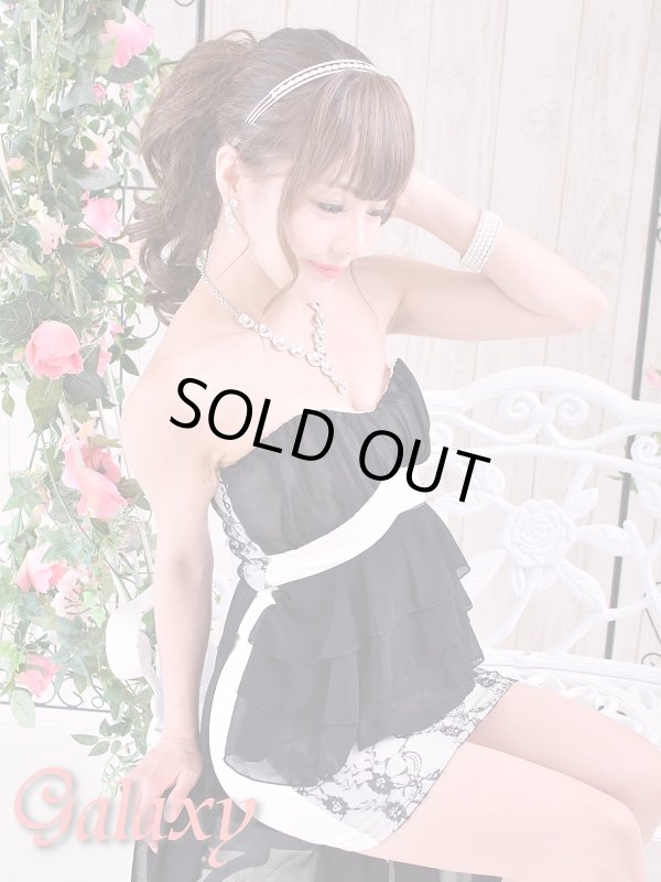 画像6: 上品レース＆シフォンフリルペプラムミニベールドレス*3color (6)