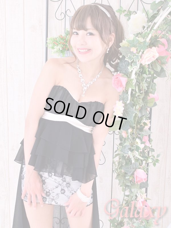 画像5: 上品レース＆シフォンフリルペプラムミニベールドレス*3color (5)