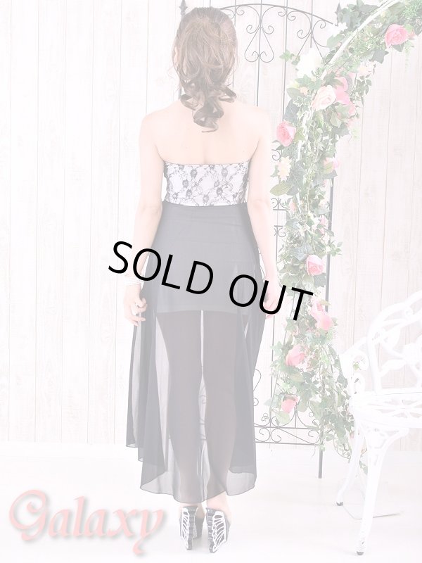 画像4: 上品レース＆シフォンフリルペプラムミニベールドレス*3color (4)