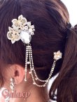 画像3: BIGクリアビジュー*2連チェーンヘアアクセサリー (3)