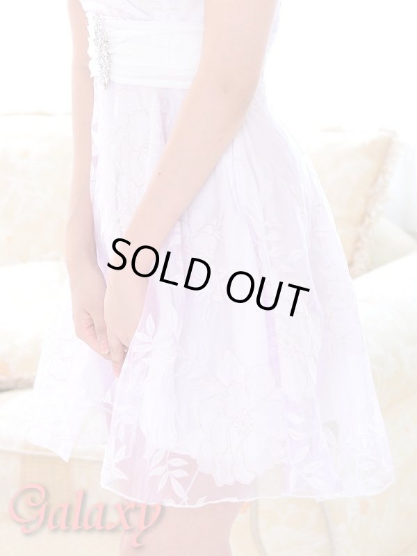 画像6: Richフラワークリスタルバックル付*ラメフラワーオーガンジーミニドレス (6)