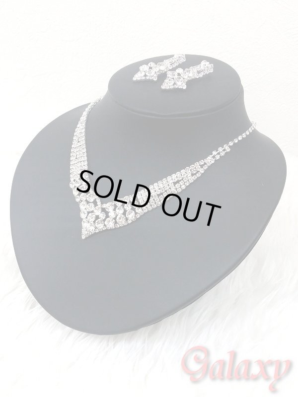 画像2: キラキラジルコンアクセサリー2点セット【ネックレス・ピアスorイヤリング】 (2)