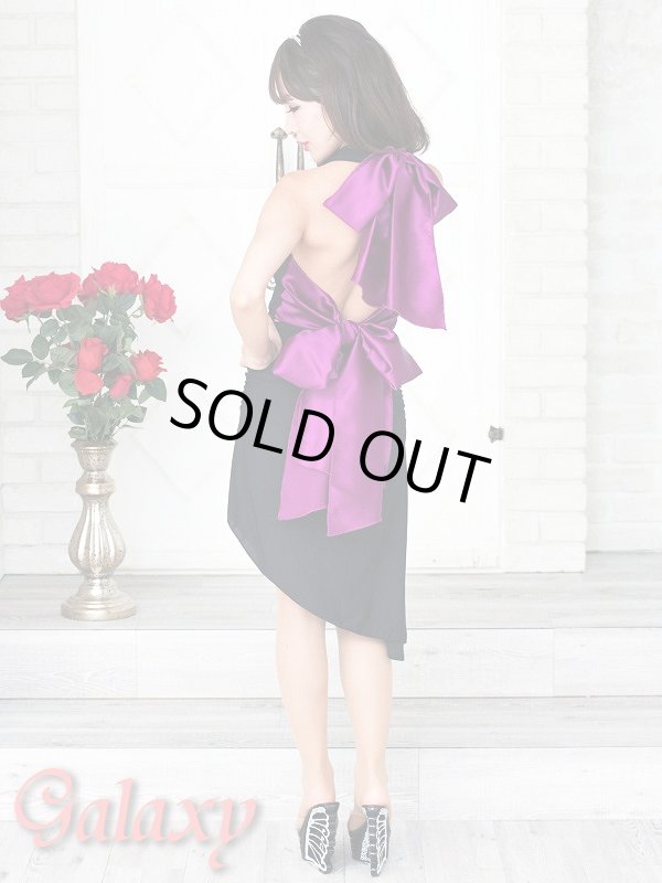 画像4: BIGリボン★バイカラーサテンアシメミニワンピ (4)