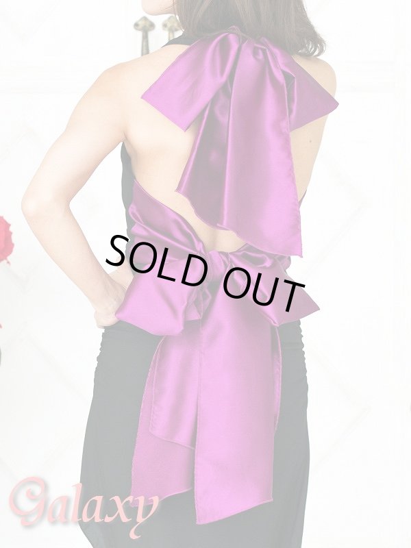 画像5: BIGリボン★バイカラーサテンアシメミニワンピ (5)