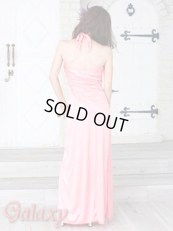 画像4: SILVERバタフライ*リボン編みこみレース付ストレッチサテンロングドレス*4color (4)