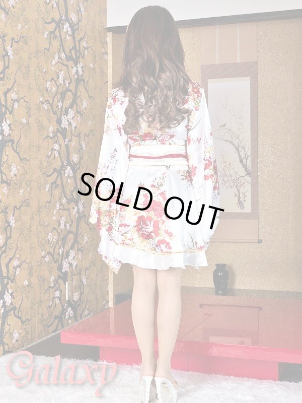 画像6: デカリボン帯*ゴールドパイピング和柄サテン着物ドレス*3color (6)