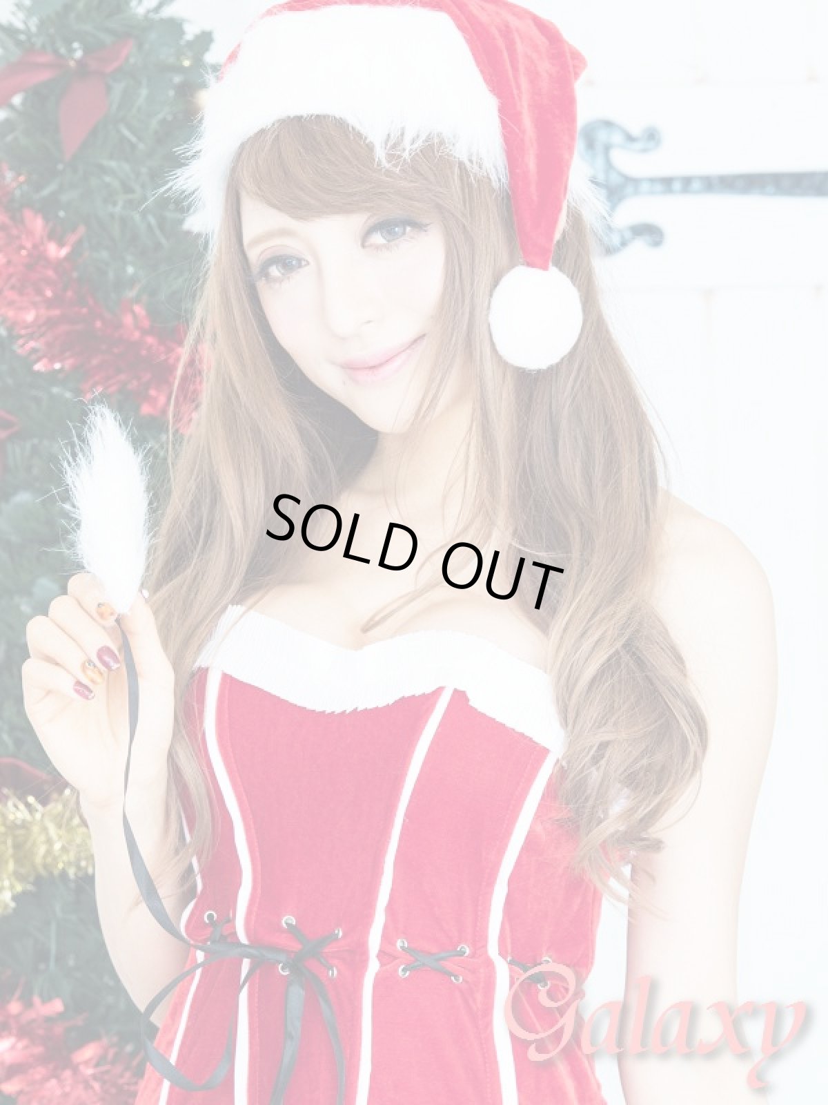 画像6: ベアトップパイピングセクシークリスマスコスチューム【3点セット】  (6)