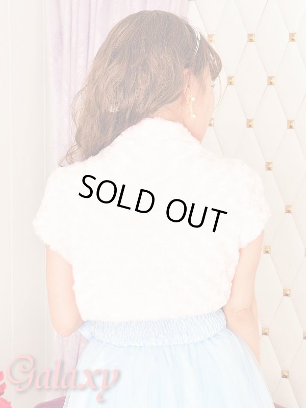 画像3: 薔薇モチーフ*ショート丈ふわふわフェイクファーボレロ (3)