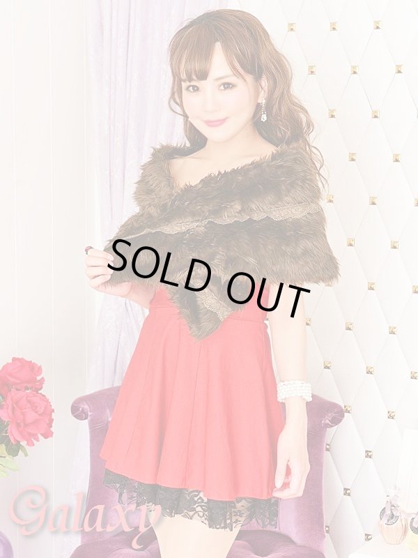 画像2: レース付フェイクファー*ゴージャスケープ*2color (2)