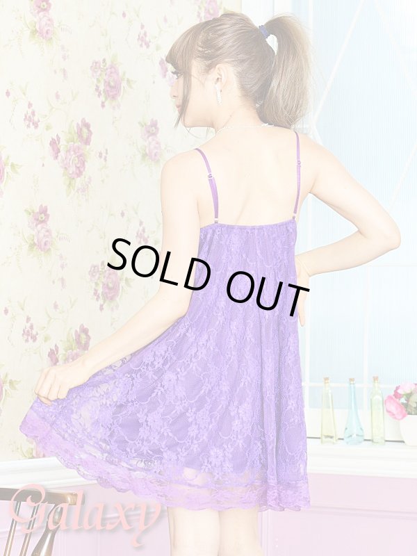 画像5: ラグジュアリー総フラワーレース*ベビードール風カシュクールミニドレス*3color*M/L (5)