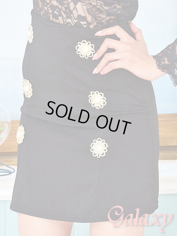 画像6: シースルー＆レーストップス*大粒パール飾り釦SEXYセットアップ*M/L/XL (6)