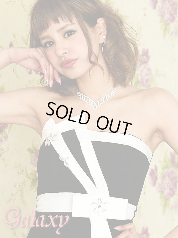 画像6: バイカラー配色切替*フラワーモチーフビジュ飾りストレッチミニドレス (6)