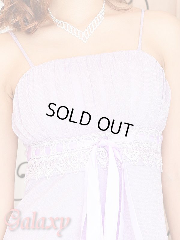 画像12: ラメパワーネット*胸下レースサテンリボン切り替えロングドレス*6color (12)