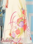 画像12: 上品シフォン胸下カラービジュー装飾花柄ロングドレス*2color (12)