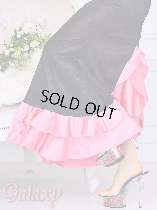 画像6: レースとサテンリボン切り替えロングドレス (6)