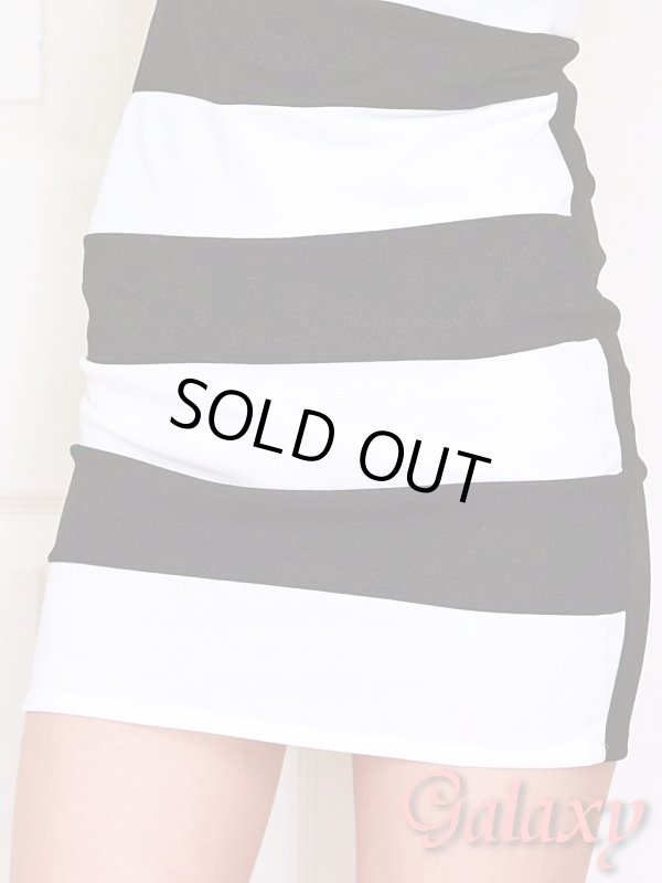 画像12: セクシー胸元魅せデザイン*バイカラー配色ストレッチミニドレス*2color (12)