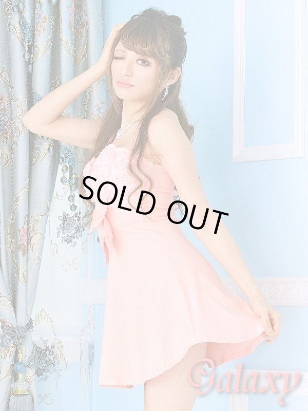 画像3: CUTEでかリボン付*胸元お花モチーフ*悩殺谷間シースルーミニドレス (3)