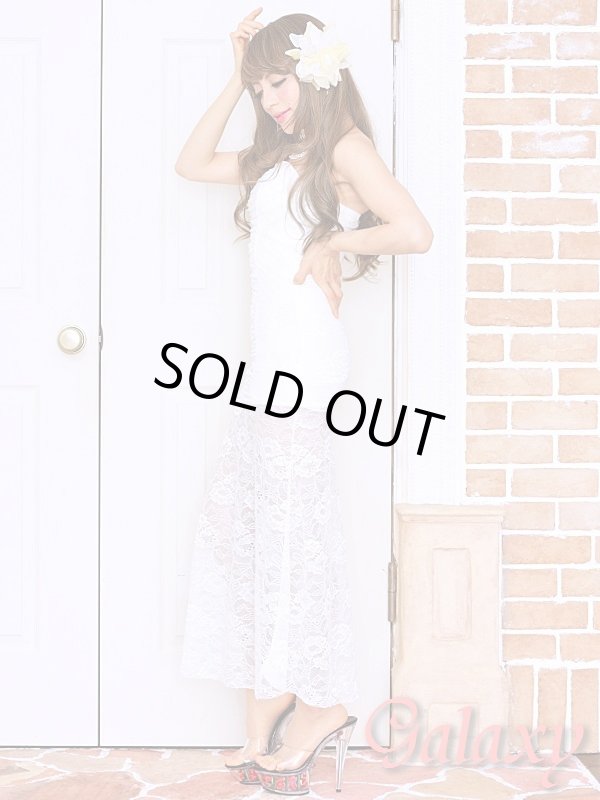 画像8: 総レース切替*ベアトップシンプルシャーリングロングドレス*2color (8)