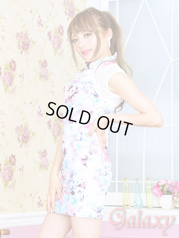 画像9: 美スタイル*レース切替花柄チャイナワンピースドレス*2color (9)