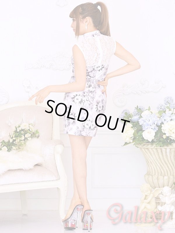 画像5: 美スタイル*レース切替花柄チャイナワンピースドレス*2color (5)