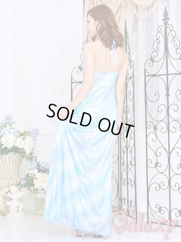 画像11: クリスタルストーン付*SILVERバタフライプリント*グラデーションエステルロングドレス*3color*M/L (11)