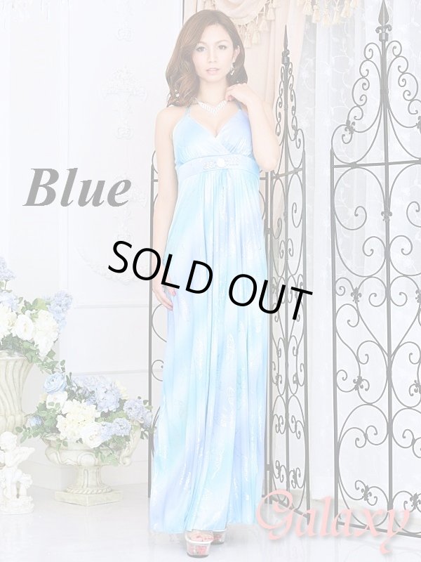 画像8: クリスタルストーン付*SILVERバタフライプリント*グラデーションエステルロングドレス*3color*M/L (8)