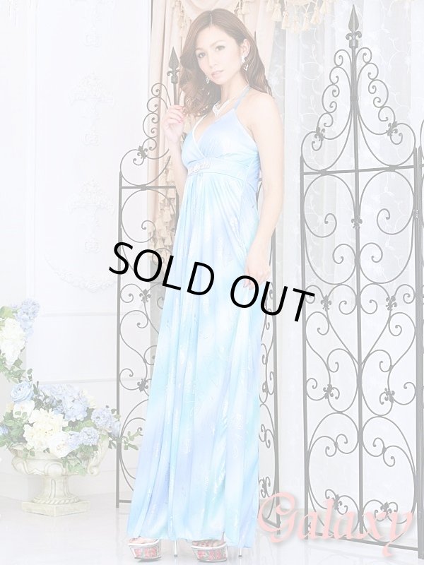 画像9: クリスタルストーン付*SILVERバタフライプリント*グラデーションエステルロングドレス*3color*M/L (9)