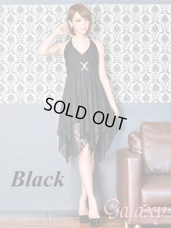 画像2: クリスタルストーン付Ｘバックル*ラグジュアリーフラワーレースランダムカットミニドレス*2color*M/L (2)