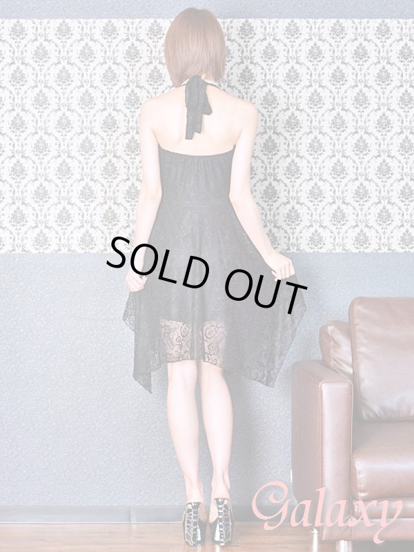 画像5: クリスタルストーン付Ｘバックル*ラグジュアリーフラワーレースランダムカットミニドレス*2color*M/L (5)