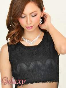 画像6: 2ピース風*透かし彫りレースドッキングスリムラインワンピース*2color*S/M/L/XL (6)