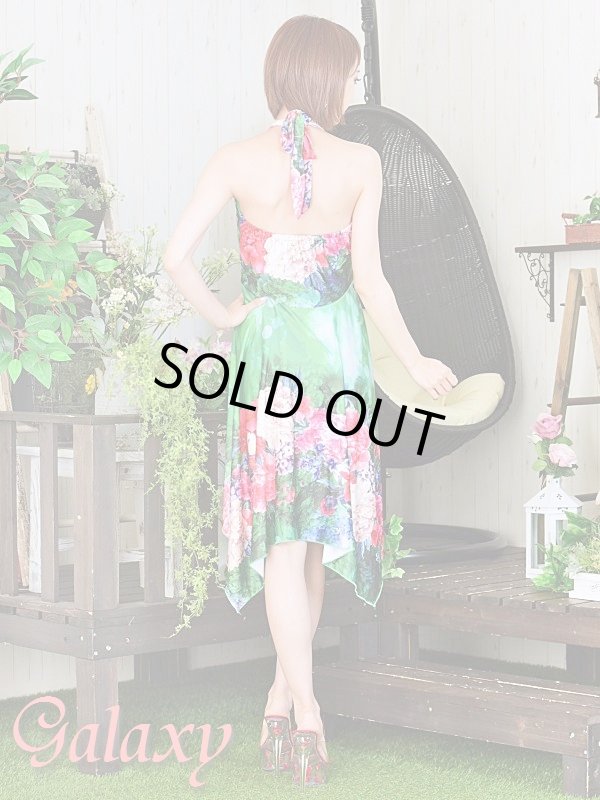 画像11: クリスタルストーン付サークルバックル*VIVIDフラワー柄ランダムカットミニドレス*2color (11)