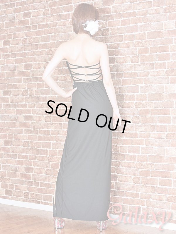 画像10: 絢爛華麗*SEXYスリット煌和風花柄ベアチャイナロングドレス*2color (10)