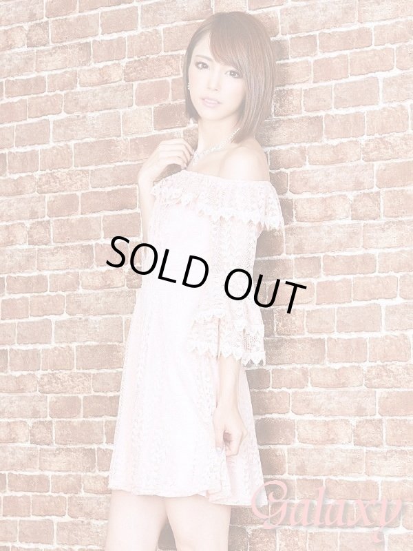 画像9: リーフ柄総レース*オフショル長袖ワンピース*3color*S/M (9)