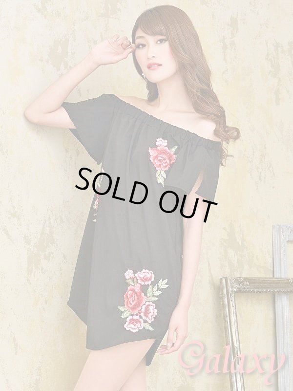 画像9: 薔薇刺繍入り*オフショルチュニックシャツワンピース*3color (9)
