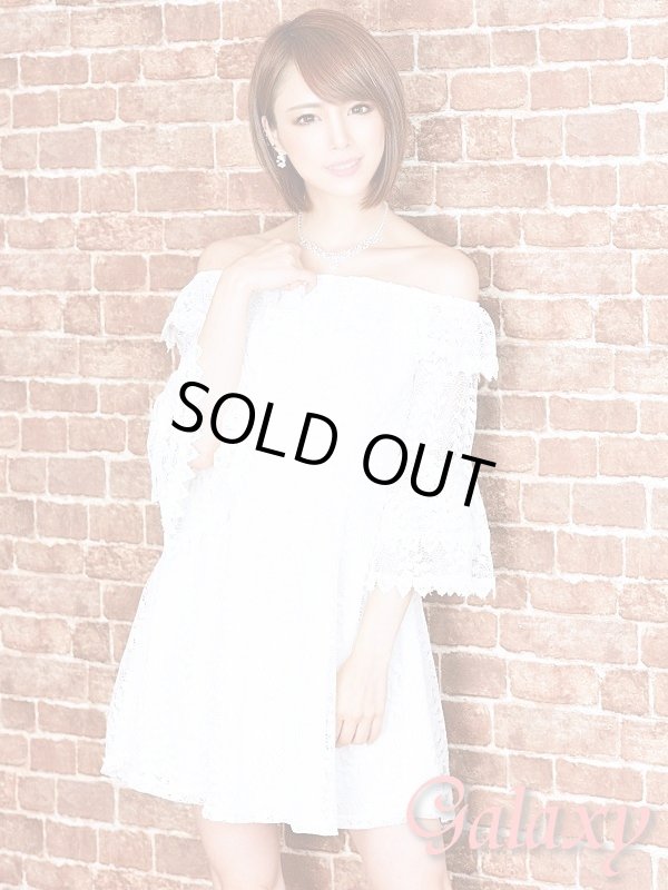 画像13: リーフ柄総レース*オフショル長袖ワンピース*3color*S/M (13)