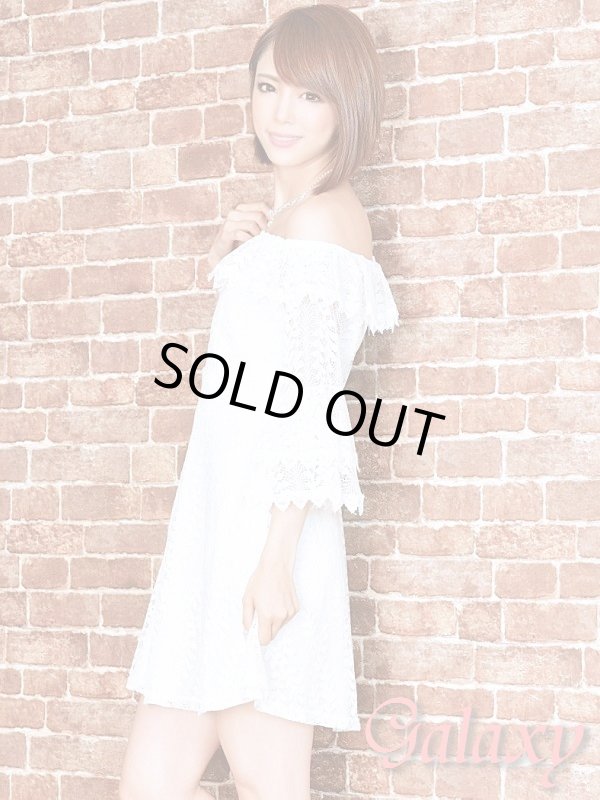 画像15: リーフ柄総レース*オフショル長袖ワンピース*3color*S/M (15)