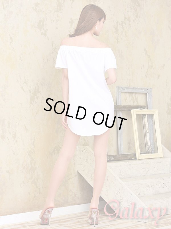 画像5: 薔薇刺繍入り*オフショルチュニックシャツワンピース*3color (5)