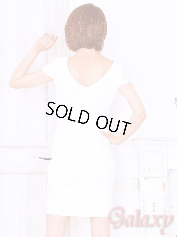 画像11: パール＆クリスタルビジュー装飾*フラワーレース付パステルグラデーションタイトミニドレス*2color*M/L (11)