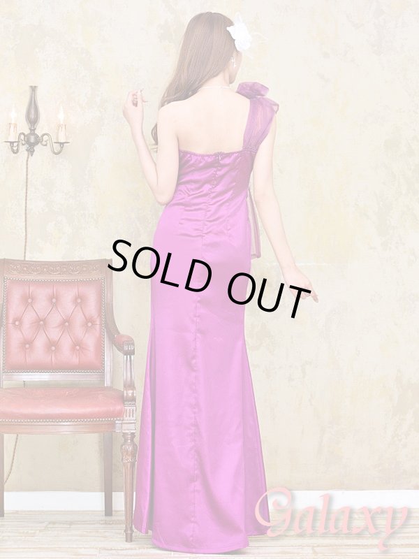 画像5: 豪華ウエストビジュー*オーガンジーリボン上質サテンロングドレス (5)