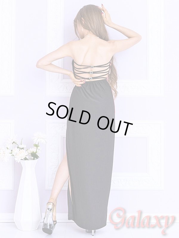 画像4: 絢爛華麗*SEXYスリット煌和風花柄ベアチャイナロングドレス*2color (4)