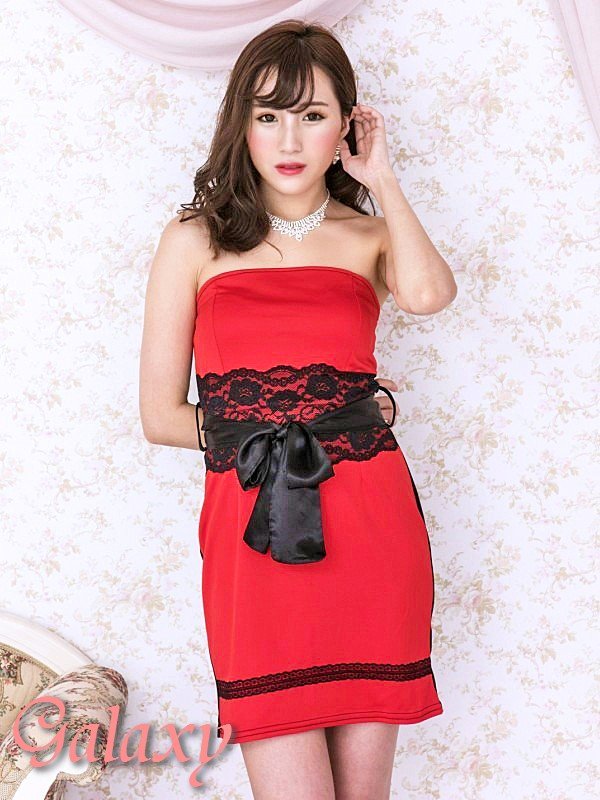 画像7: レース&サテンリボン使いストレッチミニベアワンピ*2color*M/L/XL (7)