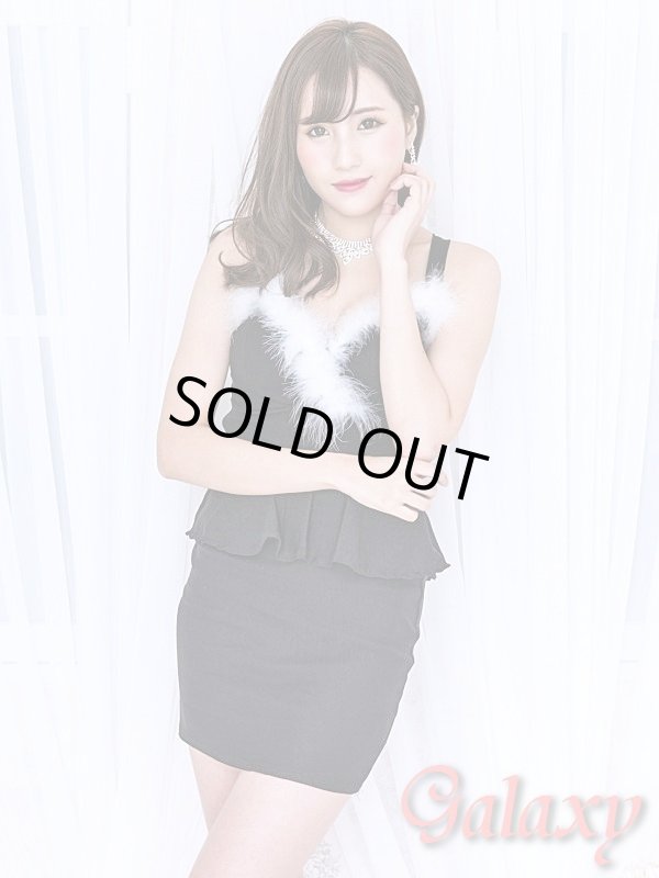 画像5: 【WinterCollection】胸元ファー付き*バッククロスペプラムデザイン*ストレッチワンピース (5)