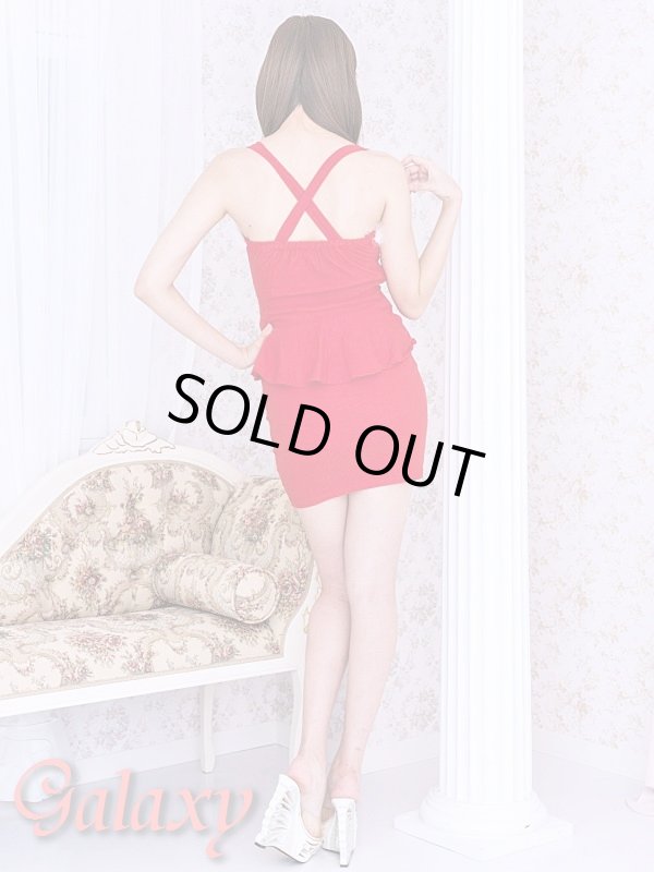 画像15: 【WinterCollection】胸元ファー付き*バッククロスペプラムデザイン*ストレッチワンピース (15)