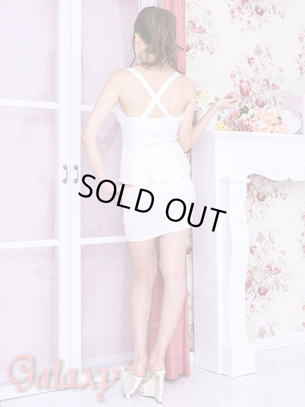 画像11: 【WinterCollection】胸元ファー付き*バッククロスペプラムデザイン*ストレッチワンピース (11)