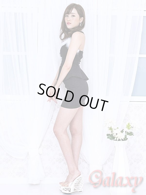 画像6: 【WinterCollection】胸元ファー付き*バッククロスペプラムデザイン*ストレッチワンピース (6)