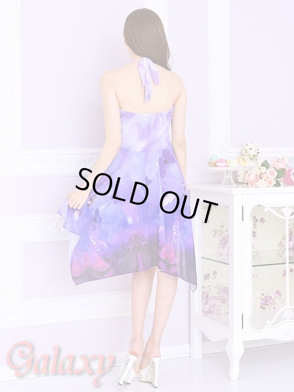 画像5: フラワーブローチ付*グラデーションバタフライアシメカットミニドレス*3color*M/L (5)