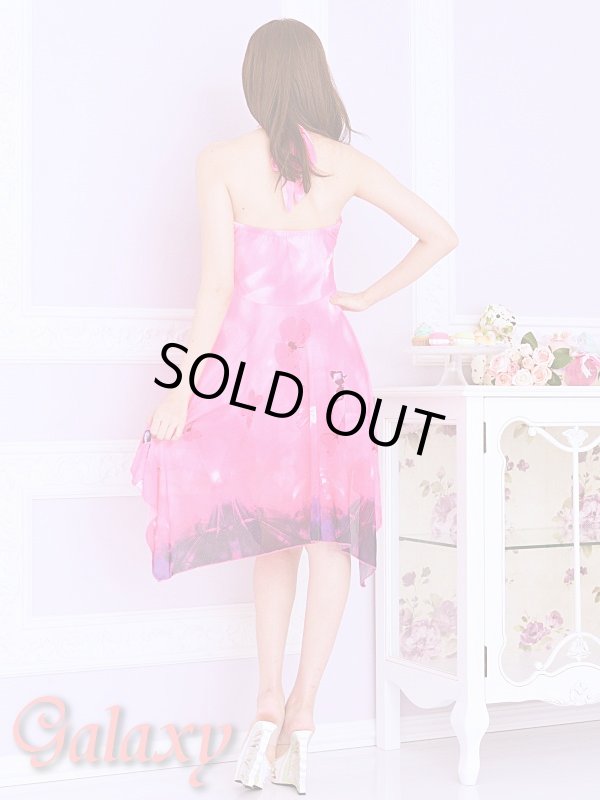 画像11: フラワーブローチ付*グラデーションバタフライアシメカットミニドレス*3color*M/L (11)