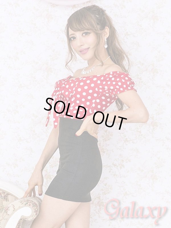 画像3: 胸元でかリボン*ドット柄オフショルミニワンピース (3)