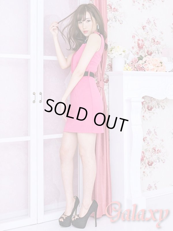 画像4: 【L.A.ドレス】ゴールドプレートベルト付き*ストレッチミニワンピース*2color  (4)